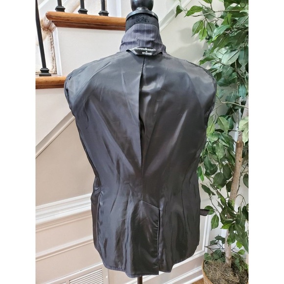 Norma Kamali Gray Polyester Single Breasted Three Buttons Fitted Blazer 12 - Picture 8 of 12